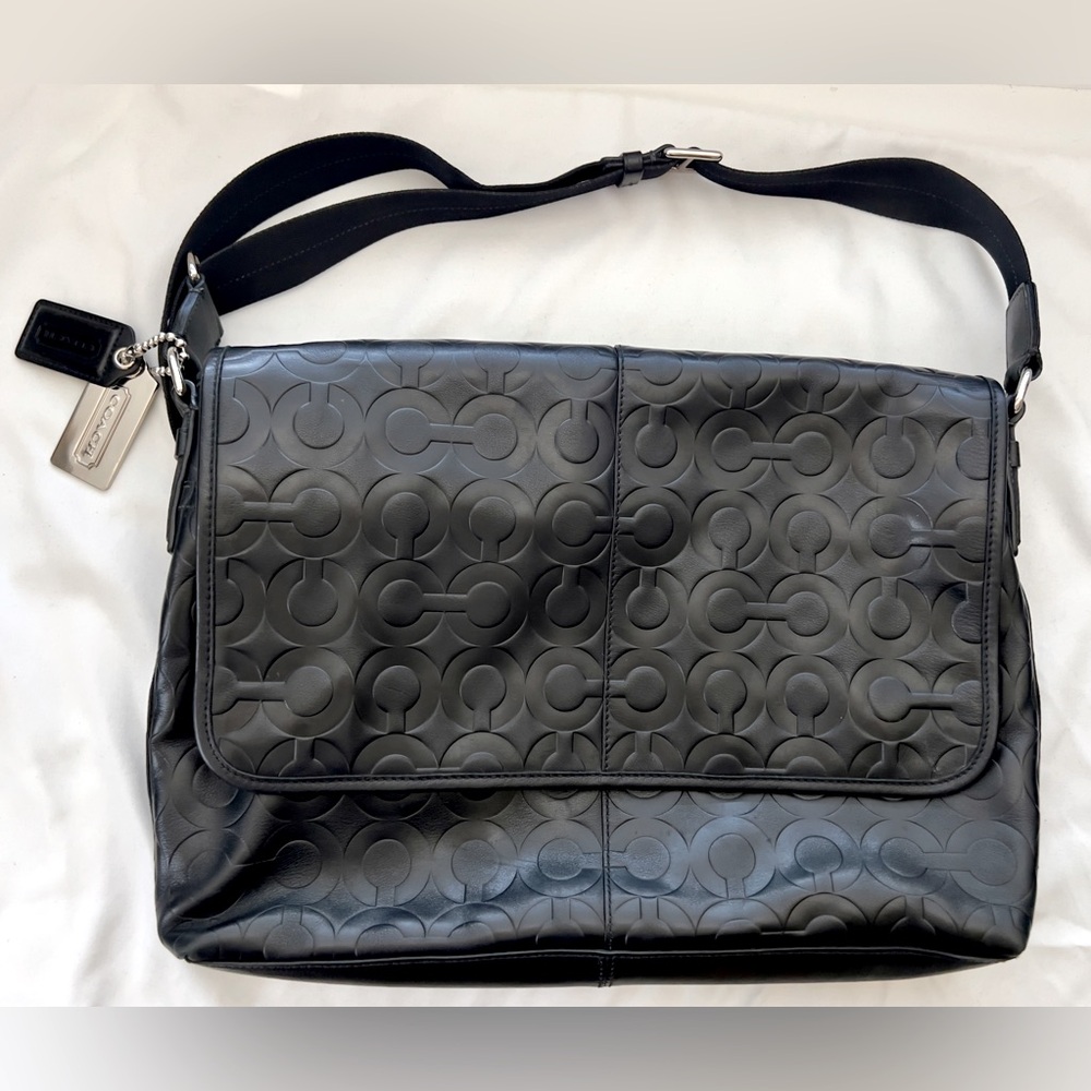 COACH Shoulder Bag Men's Leather black 70250